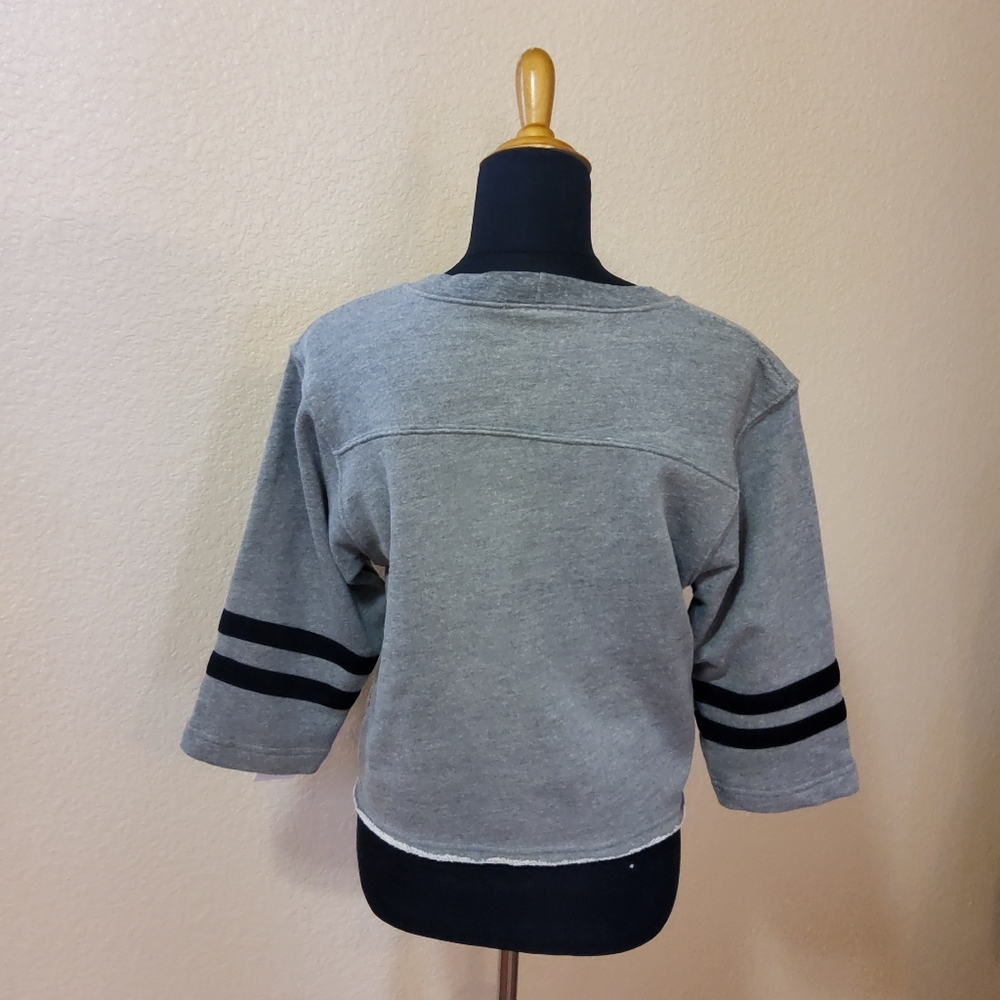 Civil Regime Graphic Sweatshirt Crop Top Pullover S Grey - Picture 4 of 5